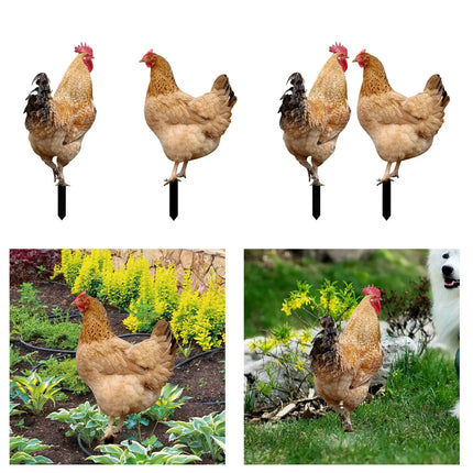 Chicken Animal Statue Stakes Acrylic Sign Chicken Garden Statue for Yard Art Sculpture Backyard Outdoor Chicken Decor Home