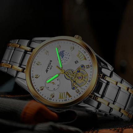 New Men's Casual Watches Non-mechanical Steel Waterproof Steel Band Luminous Steel Strap Luxury Man Quartz Watch Wrist watch