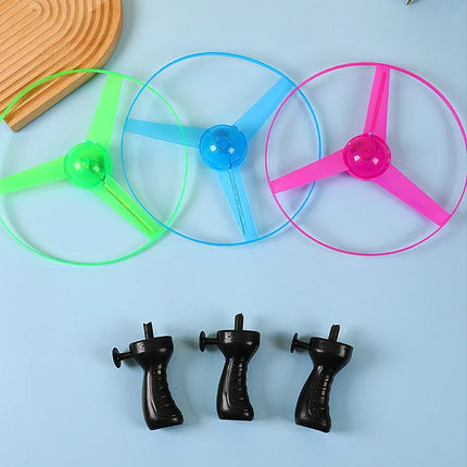 1/3/5pcs Pull Line UFO Luminous Pull String Flying Saucer Combat Small Pull String Induction with Light Flying Toy Fun Outdoor