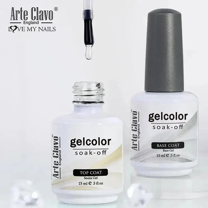 Arte Clavo UV LED Soak off Base Coat Gel Enhancer Nail Gel Polish Matte Top Coat Super Glossy No Wipe Top Coat Reinforce Gel Set