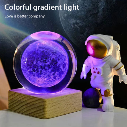 6/8cm 3D Crystal Ball Solar Planet System Globe Astronomy Gift For Children Home Bedroom Decoration