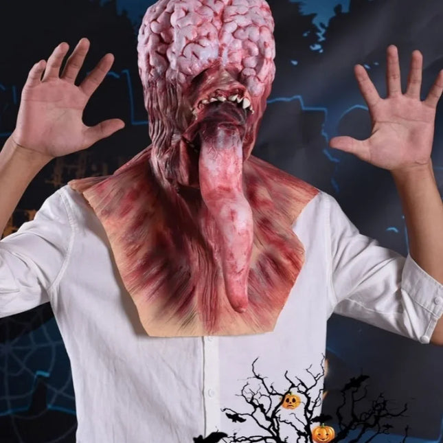 Halloween Zombie Mask Horror Big Heart Long Tongue Brain Blast Faceless Ghost Mask Zombie Role Play Halloween Party Decoration