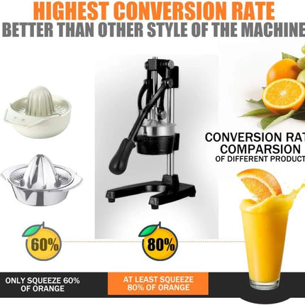 Commercial Heavy Duty Cast Iron Hand Press Manual Orange Citrus Lemon Lime Grapefruit Pomegranate Fruit Juice Squeezer Machine