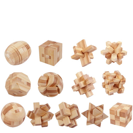 Wooden Puzzle Games Brain Teasers Toy 3D Puzzles for Teens and Adults Logic Puzzle Wood Magic Cube Brain Teaser Assembling Toys