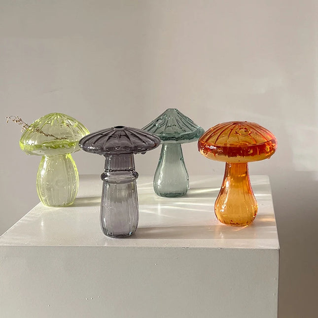 Mushroom Glass Vase Aromatherapy Bottle Creative Home Hydroponic Flower Table Simple Decoration Ornament