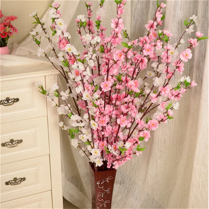 65CM Artificial Cherry Spring Plum Peach Blossom Branch Silk Flower Tree Decor wedding party Home decoration