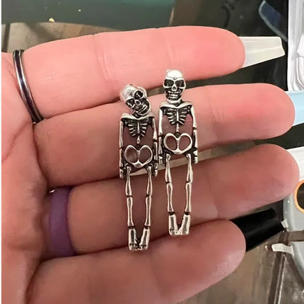 New Halloween Skull Skeleton Drop Earrings for Women Fashion Trend Gothic Jewelry Gift Hip Hop Rock Cool Dropped Earrings Men