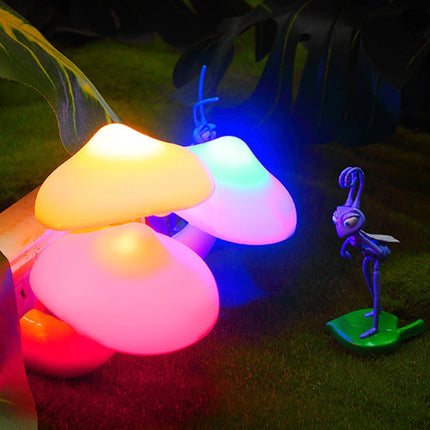 Worm Mushroom Lamp Plug-in Light Control Night Light Wholesale Yellow Light Worm Mushroom Light Control Night Light Home Decor