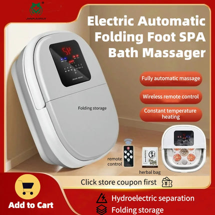 Electric Foot Spa Bath Massager Constant Temperature Heating Roller Massage Foldable Feet Washing Tub Relieve Fatigue Foot Care