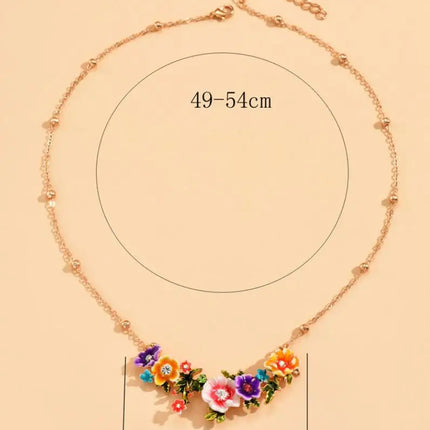 New Collier Femme Fashion Necklace for Women Short Design Flower Choker Statement Jewelry Gift