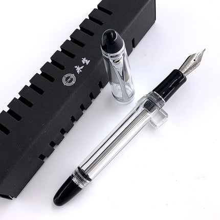 Yong Sheng 699 Translucent White Fountain Pen Vaccum Filling Fountain-Pen EF Nib School Office Supplies Stationery Gift pens