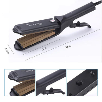 Ceramic Crimper Iron For Fluffy Hairstyle Curling Iron Corrugation Plate Crimper Hair Irons Anti Static Hair Crimping Iron