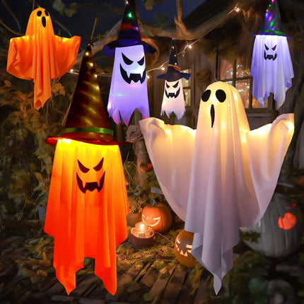 Halloween Theme LED Lights Pumpkin Ghost Lights String for Courtyard Store Hanging Decorations Terror Atmosphere Party Decor