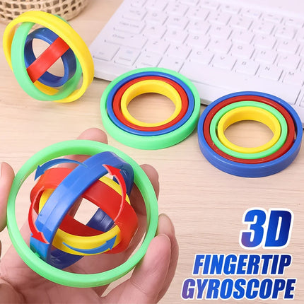 1-6pcs Stress Relief Sensory Fidget Toys Children 3D Novelty Rainbow Finger Spinners Kid Decompression  Intelligence Games