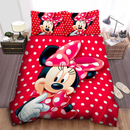 2/3 Duvet Cover Minnie Cartoon Bedroom Decor Bedding Set Single Double Queen Size Bed Gift Children Adult Teenagers Room Decor