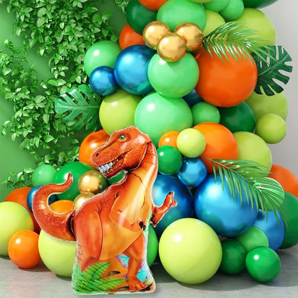 116Pcs A set of dinosaur themed balloon wreath and arch set,decorated for boys and children's birthdays,baby showers and parties