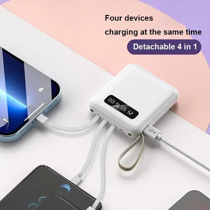 Xiaomi Mini Power Bank Fast Charge 30000mAh Large Capacity Portable PowerBank 4 in1 Cable For iPhone Samsung HUAWEI 2024 NEW