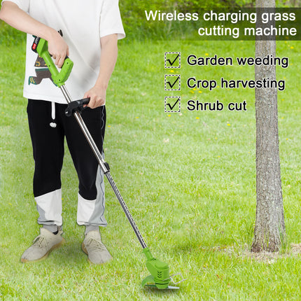 Weed Eater, Electric Weed Mower Cordless Trimmer, Telescopic Rod Weed Eater Cutter, Rechargeable Handheld Lawn Mower with 2 Batt