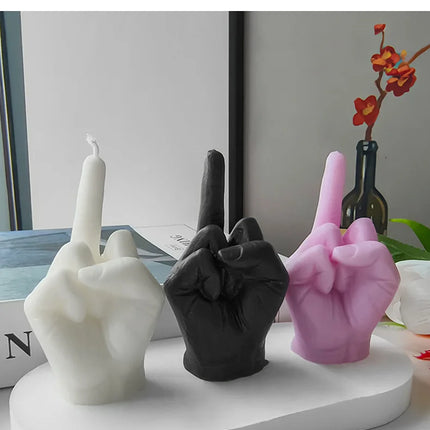 1pc White/Black Creative Candles Middle Finger Shaped Gesture Scented Candles Niche Funny Quirky Gifts Home Decoration Ornaments