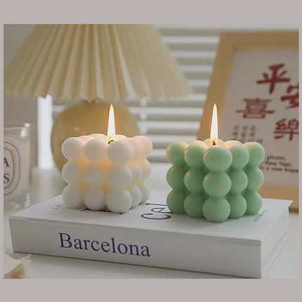 Ins Style Bubble Cube Candle Handmade Scented Candle Aromatherapy Soy Wax Candle Wedding Birthday Candles Party Home Decoration