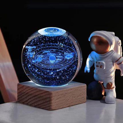 6/8cm 3D Crystal Ball Solar Planet System Globe Astronomy Gift For Children Home Bedroom Decoration