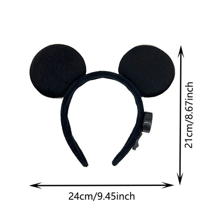 Colorful LED Mouse Ears Headband Black Ears Headbands for Kids and Adults - Cosplay Costume Mouse Themed Birthday Party Supplies