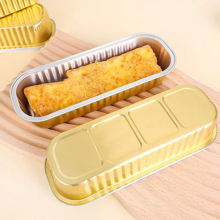 5/10Pcs Aluminum Foil Baking Tray Rectangle Tin Cup Reusable Air Fryer Tinfoil Pan Pudding Cake Mold Baking Pastry Tool Bakeware