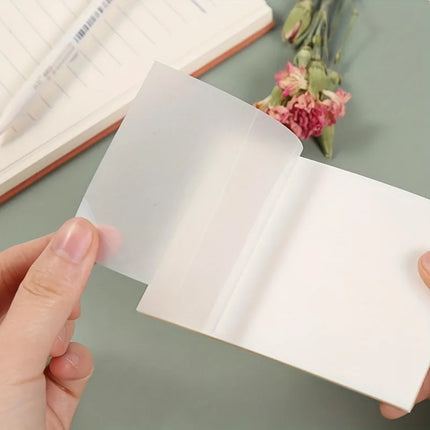 50 Sheets Transparent Sticky Note Pads Waterproof Self-Adhesive Memo Notepad School Office Supplies Stationery