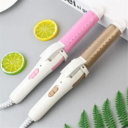 Electric Ceramic Curling Iron 2 in 1 Hair Curler Straightener Curls Wand Ceramic Curling Iron Fast Heating Hair Styling Tools