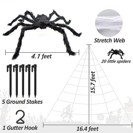 Halloween Spider Web Giant Stretchy Cobweb For Home Bar Haunted House Scary Prop Horror Yard Outdoor Halloween Party Decoration