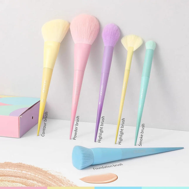 17Pcs Colourful Makeup Brush Set Premium Gift Foundation Blending Face Powder Blush Concealer Eyeshadow Rainbow Makeup Brush Set