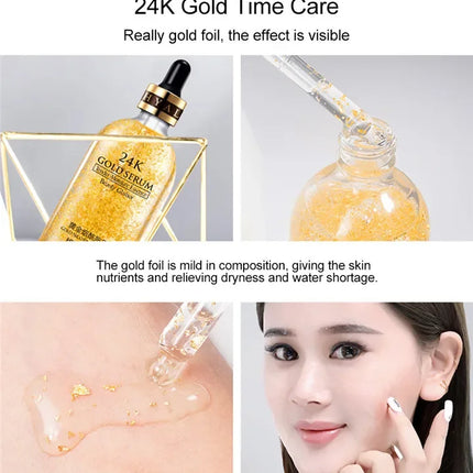 24K Gold Hyaluronic Acid Serum for Face Anti-wrinkle Anti-aging Brightening Moisturizing skincare Facial Serum Essence Face Care