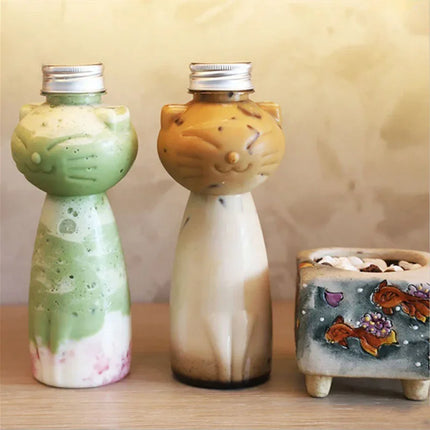 350ml/500ml Cartoon Water Bottle Kawaii Cat Water Bottle Milk Coffee Cup Summer Cute Plastic Drinking Bottle Drinkware Kettle