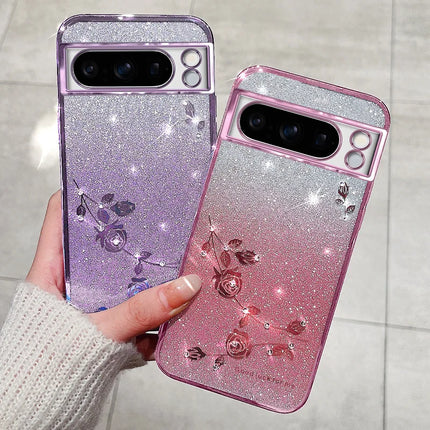 Luxury Glitter Shiny Diamond Mobile Phone Case For Google Pixel 6 7 8 9 Pro 6A 7A 8A Soft TPU Shockproof Protector Back Cover