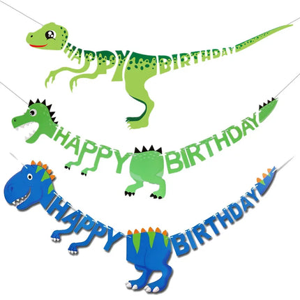 Dinosaur Happy Birthday Garland Banner Roar Dino Party Balloons Jungle Animal Safari 1st Kids Birthday Party Decoration Supplies