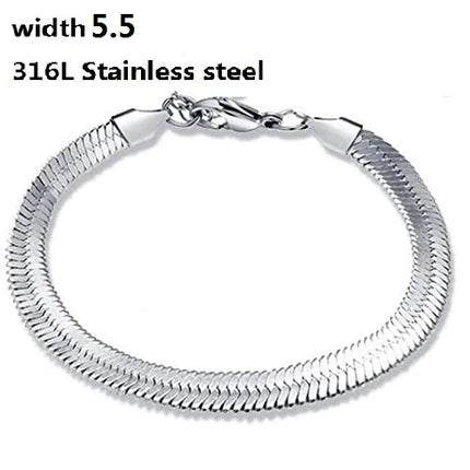 316L Stainless Steel Cuban Chain Bracelet for Men Women Figaro  Vintage Metal Viking Kpop Pulseras Emo Cute Luxury Jewelry Gift