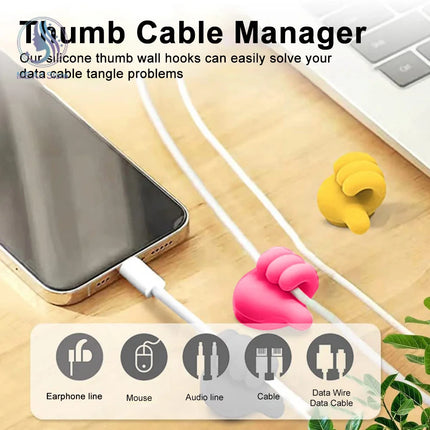 10Pcs Cable Organizer Random Color Thumb Wall Cable Hook Adhesive Cable Clip Silicone Key Hook Wall Hangers Organizer Holder