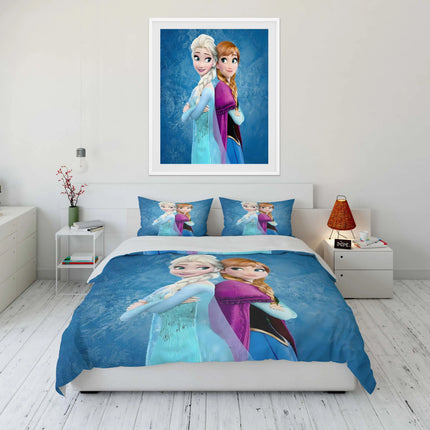 Disney Frozen Elsa Princess Bedding Set Cartoon Baby 3 Pieces Bed Set Pillowcase Adult Bed Cover Bedroom Bed Set Duvet Gift