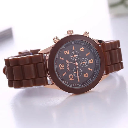 Famous Brand Geneva Ladies Fashion Watch Male and Female Student Silicone Quartz WristWatch Clock Wholesale Relogio Feminino