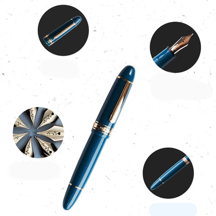 Yongsheng 630 Fountain Pen Long Knife 14K Gold F M Nibs Piston inking Gold Clip school supplies office Business Writing ink pens