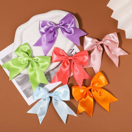 2pcs/set Solid Color Ribbon Grosgrain Bows Hair Clip for Kids Girls Hairpins Barrettes Handmade Baby Headwear Hair Accessories