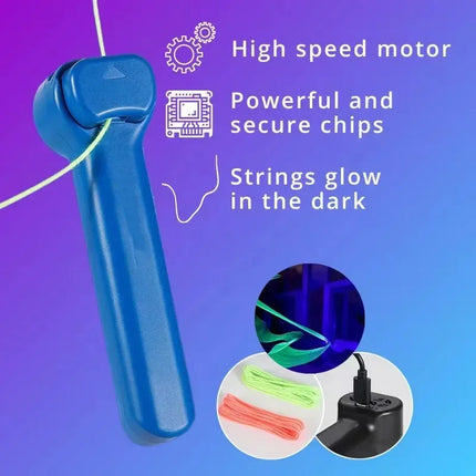 String Rope Glow in The Dark String Rope Launcher Luminous Portable Handheld String Stress Relief Toy For Kids Party Gift