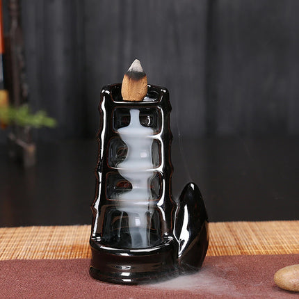 Ceramic Incense Burner Waterfall Backflow Smoke Censer Creative Incense Ornament Burner Home Decorative Crafts for Living Room