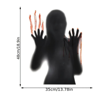 Halloween Horror Glass Window Decorative Stickers Pvc Stickers Horror Female Ghost Blood Hand Props Wall Stickers