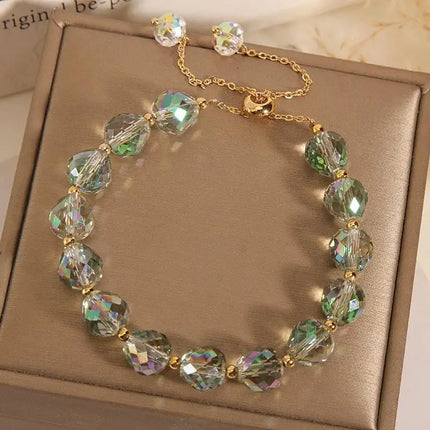 CARLIDANA Fashion Colorful Artificial Austria Crystal Bracelet New Shiny Stone Beads Rope Chain Strand Bracelets for Women Party