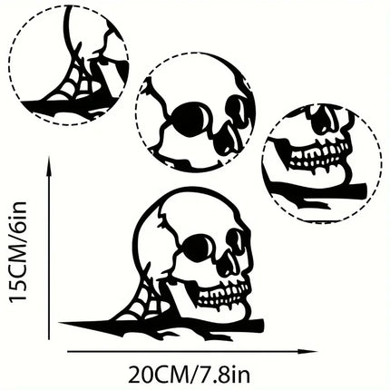 1pc Spooky Halloween Skeleton Skull Metal Silhouette, Steel Sign Cutout, Outdoor Home & Garden Halloween Party Decor Decorations