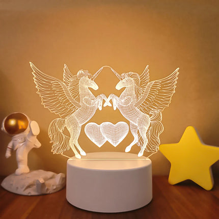 SOLOLANDOR 3D LED Lamp Creative 3D LED Night Lights Novelty Illusion Night Lamp 3D Illusion Table Lamp For Home Decorative Light