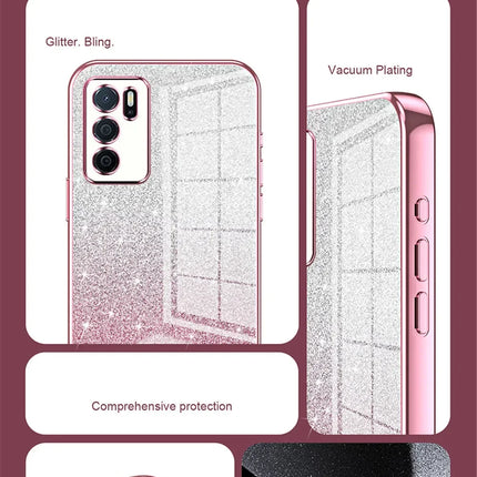 Gradient Glitter Plating Clear Phone Case For Samsung Galaxy A55 A35 A25 A15 A05 A05S A54 A34 A24 A14 A04s Soft Silicone Cover