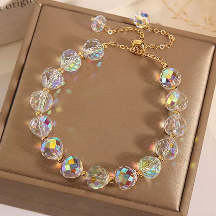 CARLIDANA Fashion Colorful Artificial Austria Crystal Bracelet New Shiny Stone Beads Rope Chain Strand Bracelets for Women Party