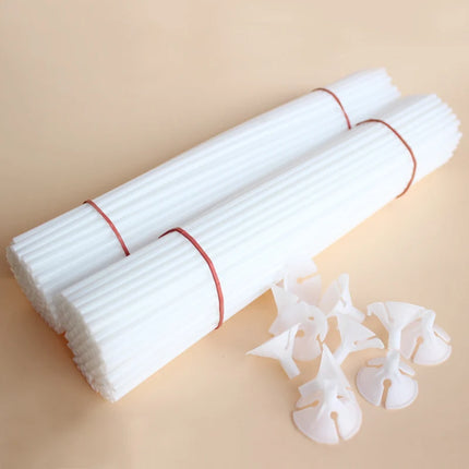 20/40/60/100/pcs Plastic White Balloon Sticks Party Balloon Holders and Cups for Birthday Wedding Event Party Decorations